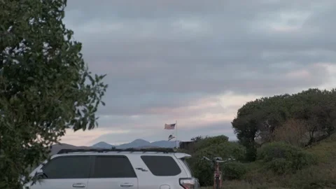 MORRO BAY, CA - DECEMBER 10, 2022 - Cars parked at coastal campground Stock Footage 345146457