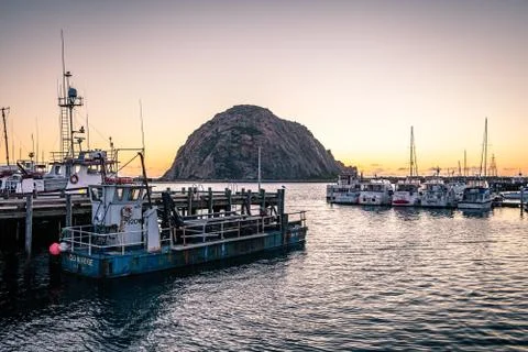 Morro Bay, California, USA, 20 March 2020:  Fisherman's Marina 2 Stock Photos