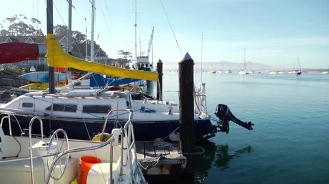 Morro Bay Leaving Dock Stock Footage 64025333