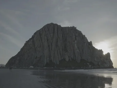Morro Rock Beach Sunset Stock Footage 84250009