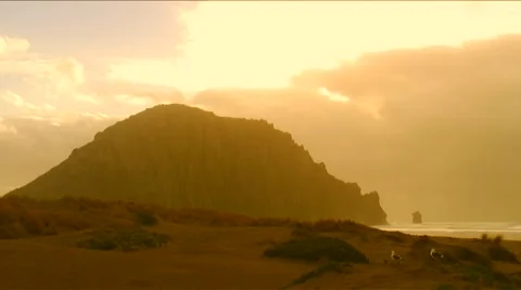 Morro Rock Storm waves-4 tlapse Stock Footage 1050688