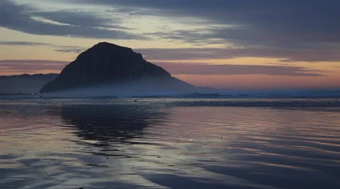 Morro Rock at Sunset Vídeo Stock 46023272