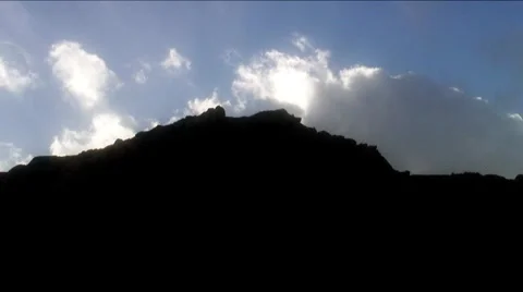 Morro Rockand clouds time lapse-3c sky Stock Footage 1050727