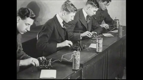 Morse code and shipbuilding in 1918. Video stock 100858953