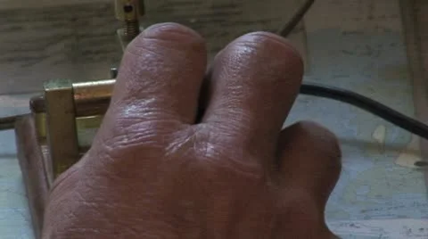 Morse code hand close up Stock Footage 11636359