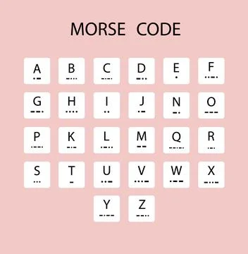 Morse Code International Morse Code on white background. Morse Code sign flat Illustrazione stock