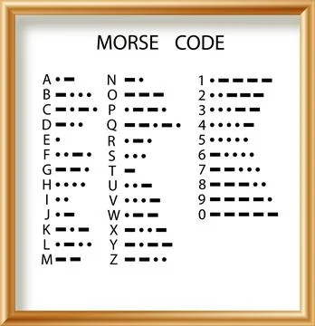 Morse Code International Morse Code on white background. Morse Code sign flat Stock Illustration