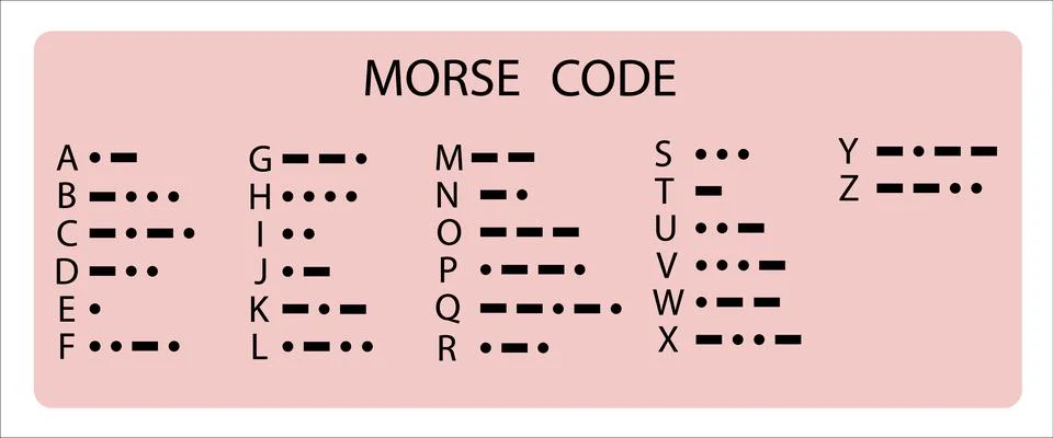 Morse Code International Morse Code on white background. Morse Code sign flat Stock Illustration