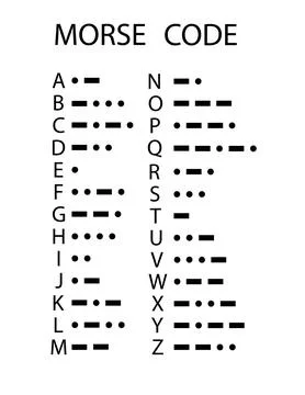 Morse Code International Morse Code on white background. Morse Code sign flat Illustrazione stock