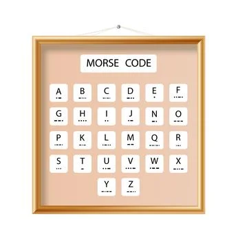 Morse Code International Morse Code on white background. Morse Code sign flat Stock Illustration