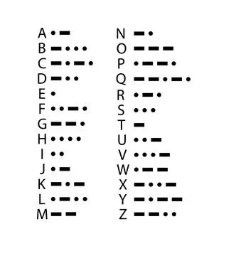 Morse Code International Morse Code on white background. Morse Code sign flat Stock Illustration
