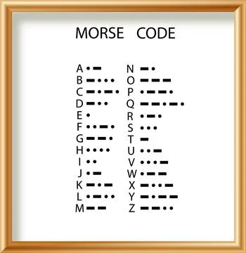 Morse Code International Morse Code on white background. Morse Code sign flat Stock Illustration