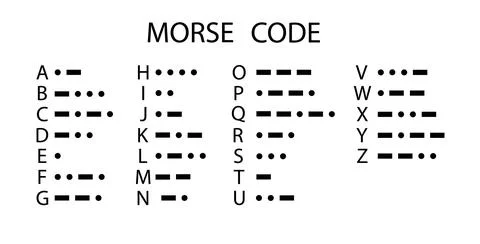 Morse Code International Morse Code on white background. Morse Code sign flat 스톡 일러스트