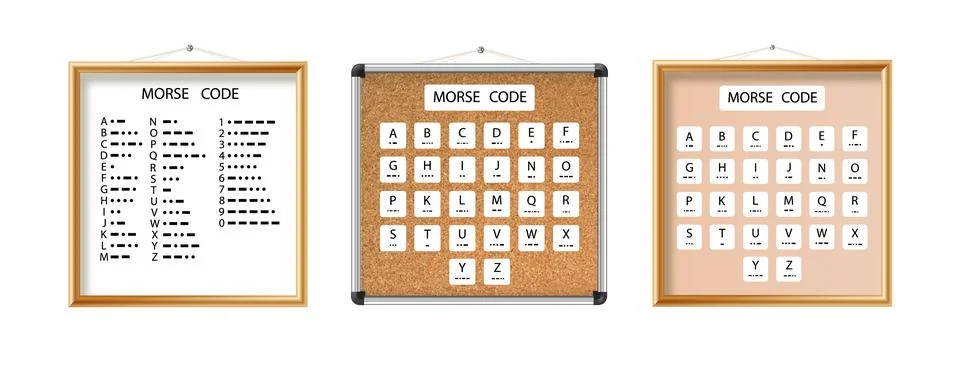 Morse Code International Morse Code on white background. Morse Code sign flat Stock Illustration