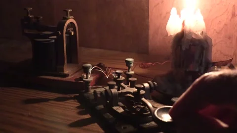 Morse Code, key and sounder in action Video stock 160218004