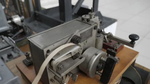 Morse Code Radio Technology Machine With Paper Tape Stock Footage 278022997