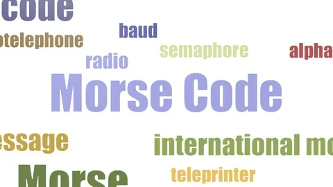 Morse Code Tag Cloud Animated Isolated On White Stock Footage 103093276