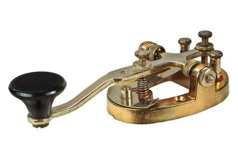 Morse code telegraphy device isolated on white Stock Photos