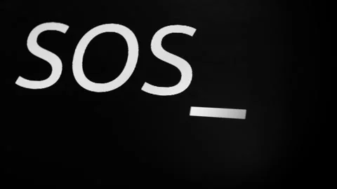Morse code transmits SOS as three dots, three dashes, three dots. SOS symbol 動画素材 315800135