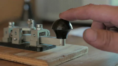 Morse Code Transmitter, World War 2 looking, backlit Video stock 53356497