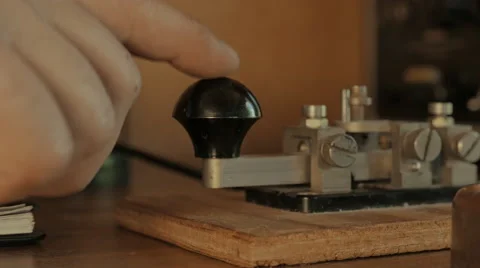 Morse Code Transmitter, World War 2 looking Video stock 53356669