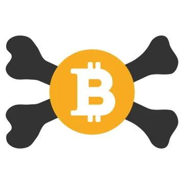 Mortal Bitcoin Flat Icon Stock Illustration