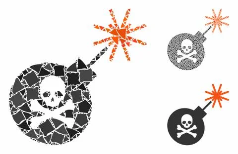 Mortal bomb Mosaic Icon of Bumpy Items Stock Illustration