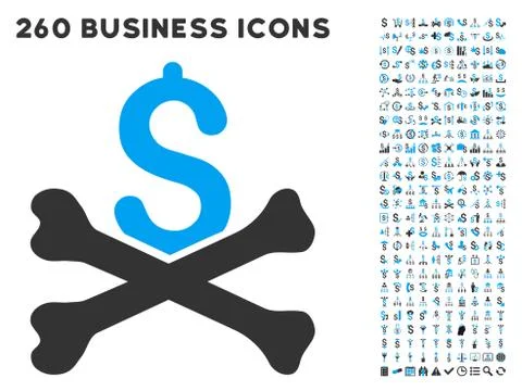 Mortal Debt Icon with Flat Vector Set Stock Illustration