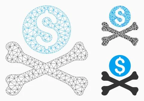 Mortal Debt Vector Mesh 2D Model and Triangle Mosaic Icon Stock Illustration