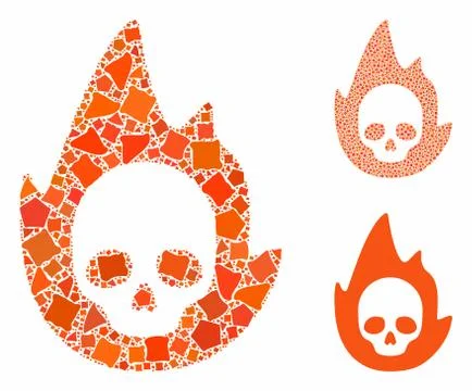 Mortal flame Composition Icon of Bumpy Pieces Stock Illustration