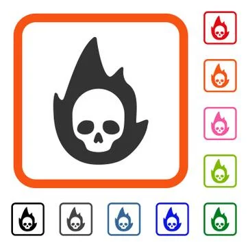 Mortal Flame Framed Icon Stock Illustration