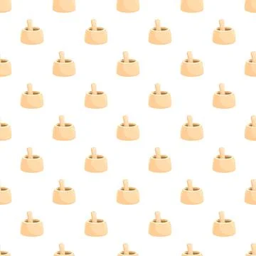 Mortar and pestle kitchenware simple seamless pattern Stock Illustration