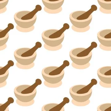 Mortar and Pestle for Spices pattern Stock Illustration