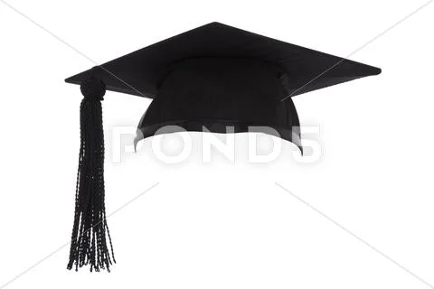 Mortar board graduation cap isolated on white Stock Photos
