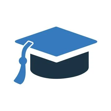 Mortar board icon, convocation hat, cap Stock Illustration