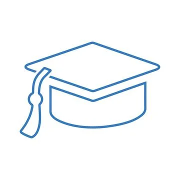 Mortar board line icon, convocation hat, cap Illustrazione stock