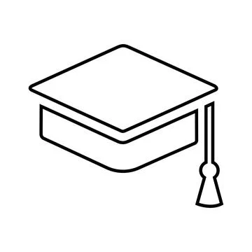 Mortar board line icon design, convocation hat, cap Illustrazione stock