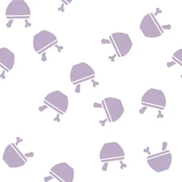 Mortar with bone glyph vector seamless pattern Stock Illustration