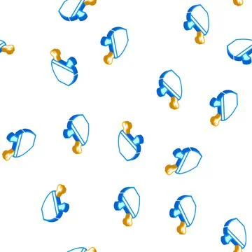 Mortar with bone isometric icon seamless pattern Illustrazione stock