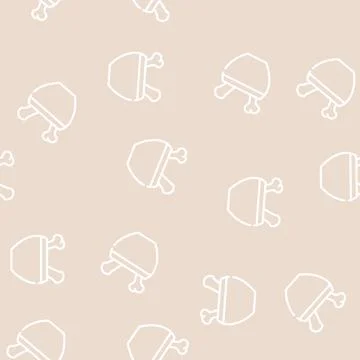 Mortar with bone line vector seamless pattern イラスト素材