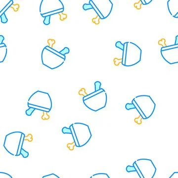 Mortar with bone vector seamless pattern Illustrazione stock