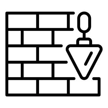 Mortar brick wall icon outline vector. Worker builder Stock Illustration