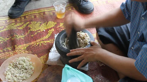 Mortar cooking 스톡 동영상 38181045