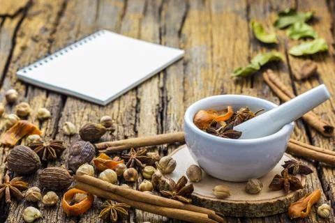 Mortar Grinder Herb Stock Photos