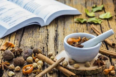 Mortar Grinder Herb Stock Photos