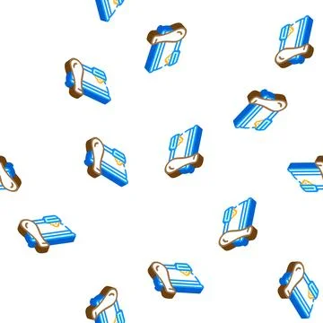 Mortar for grinding spices isometric icon seamless pattern Stock Illustration