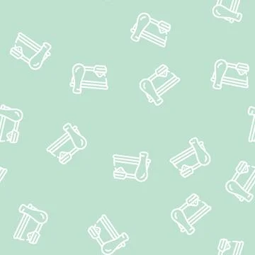 Mortar for grinding spices line vector seamless pattern Stock Illustration