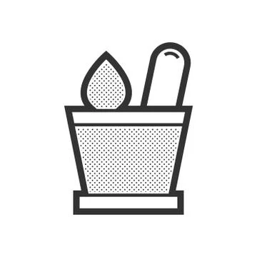 Mortar with herbs icon Stock-Illustration