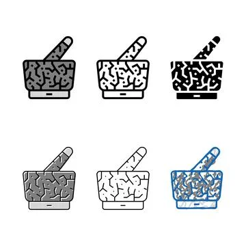 Mortar kitchenware color icon edition vector Stock Illustration