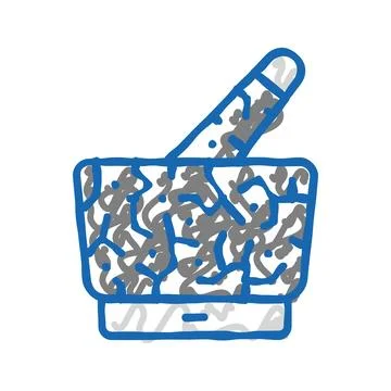 Mortar kitchenware icon doodle illustration Stock Illustration
